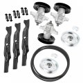 Caltric 50 Deck Spindles Blade Idler Pulley Belt Kit Compatible With Troy Bilt Tb2 50