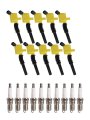Ena Set Of 10 Ignition Coil Pack And Iridium Spark Plug Ford Lincoln Mercury Crown Victoria E-150 E-250 Expedition F-150 