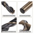 Uxcell 6pcs Jobber Drill Bits 9mm Black Nitride Gold Titanium Coated 4341 High Speed Steel Hss 135 Degree Split Point Twist For