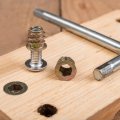 Uxcell M8x30mm Furniture Screw-in Nut Zinc Alloy Threaded Insert Nuts For Wood 12pcs