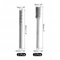 Uxcell Tungsten Carbide Rotary Files 1 8 Shank Single Cut Cylindrical Radius End Burrs Tool 3mm 6mm Dia For Die Grinder Drill