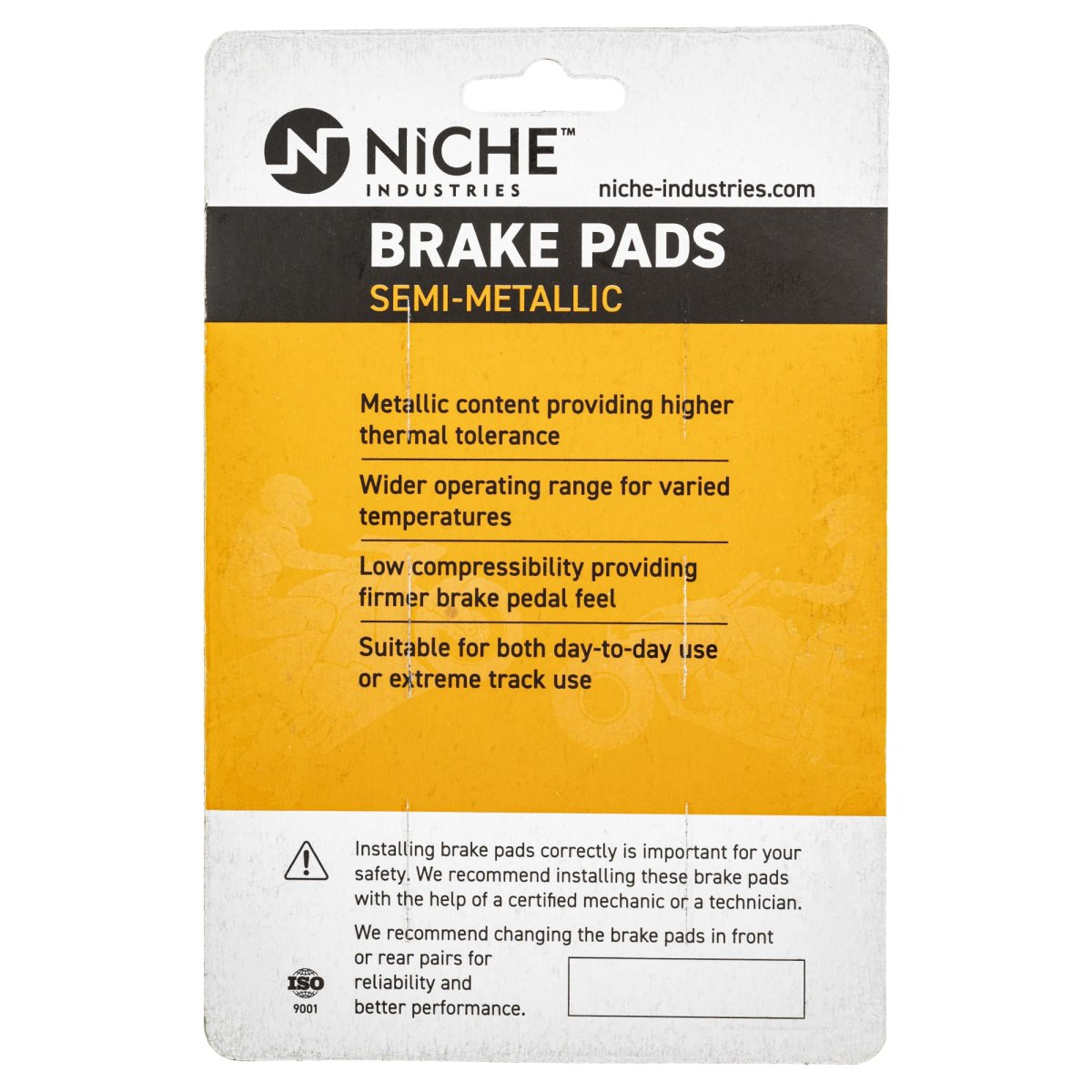 Niche Rear Left Brake Pad Set For Yamaha 3b4-w0046-00-00 Semi-metallic