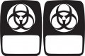 Jeeptails Biohazard Inverted Tail Lamp Light Covers Non-led For Jeep Gladiator Black 1 Pair 
