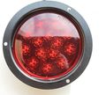 4 Led Round Flush-mount Stop Turn Tail Lights Red Truck Trailer Rv 25105r 