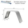 Recpro Trailer Steel Fender 16 Gauge Round And Flat Top Diamond Smooth Design Smooth 10 X 34 17