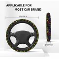 Foruidea 70s Geometric Car Steering Wheel Cover Neoprene Automotive Anti Slip And Sweat Absorption Auto Wrap Fit Most Cars 15