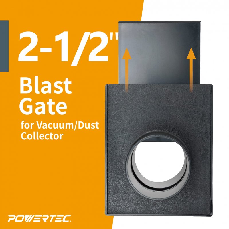 Powertec 70133v 2-1 2 Blast Gate For Dust Collector Collection Fittings
