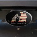 I Got Your Back Soldier And German Shepherd Dog American Flag Oval Tow Trailer Hitch Cover Plug Insert