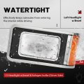 Left Headlight With Bezel For 1990-2017 Mack Ch613 Sfa Hood Truck Driver Side Halogen Headlamp Set Turn Signal Bulb Clear And