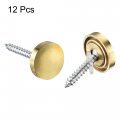 Uxcell Mirror Screws 16mm 0 63 12pcs Decorative Cap Fasteners Cover Nails Polishing Gold Tone 304 Stainless Steel