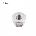 Uxcell M6 Nylon Insert Hex Lock Nuts With Flange 304 Stainless Steel Plain Finish 5pcs