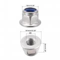 Uxcell M6 Nylon Insert Hex Lock Nuts With Flange 304 Stainless Steel Plain Finish 5pcs