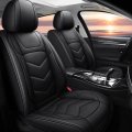 Universal Fit Car Seat Covers 5 Piece Set Black Pu Leather And Sponge Pads For Acura Subaru Chevrolet Toyota Front Rear Full 