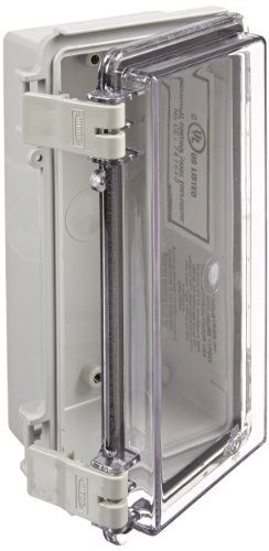 Bud Industries Nbf-32406 Plastic Outdoor Nema Economy Box With Clear Door 7-55 64 Length X 3-59 Width 2-3 4 Height Light Gray