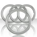 Set Of Four 14 Ss 1 3 4 Deep Wheel Trim Rings Stainless Steel Retention 
