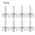 Uxcell Mirror Screws Decorative Caps Cover Nails Polished Stainless Steel 12mm 8pcs