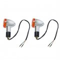 Wflnhb 2 X Amber Chrome Front Rear Turn Signal Universal Aftermarket Replacement Signals
