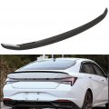 Aintier 1pc Carbon Fiber Spoiler Wing Compatible For 2021-2022 Hyundai Elantra Glossy Black Rear Trunk Tail