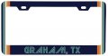 Graham Texas Car Metal License Plate Frame Retro Design 