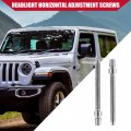 Hihaha No 55078114aa Headlight Horizontal Adjustment Screws For Jeep Wrangler Jk 2007-2018 Inner Durable 2 Pcs Silver Tone