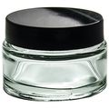 Clear Glass 1 Oz 30 Ml Thick Wall Balm Jars With Black Foam Lined Smooth Lids 6 Pack Spatulas And Labels 
