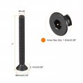 Uxcell 4-40x1 Flat Head Socket Cap Screws 10 9 Grade Carbon Steel Hex Countersunk Screw Bolts Machine Fasteners Fully Threaded