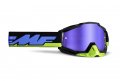 Fmf Powerbomb Talladega Mx Offroad Goggles Black Purple W Blue Mirror Lens 
