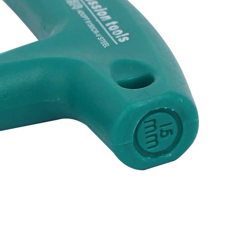 1 5mm Tip Width T-handle Double End Hexagon Hex Key Wrench Green 120mm Length