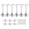 6pcs Hook And Eye Latch 3 9 Stainless Steel Door Lock Gate Rust-resistant Sliding Latches With Screws For Doors Window Fence 