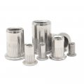 Idomin 50-100pcs Stainless Steel Rivet Nut M3 M4 M5 M6 M8 M10 M12 Flat Head Round Body Knurled Ss304 Rivnut Cap Threaded