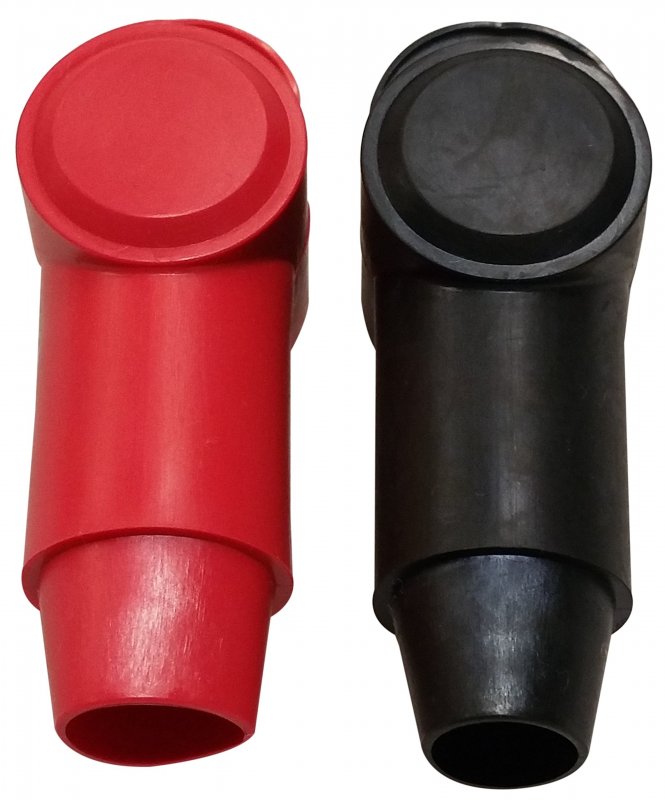 Red Black 3 8 Stud Terminal Cover Electrical Battery Connection Insulator 2 Pack