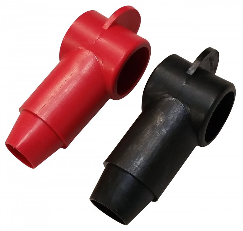 Red Black 3 8 Stud Terminal Cover Electrical Battery Connection Insulator 2 Pack