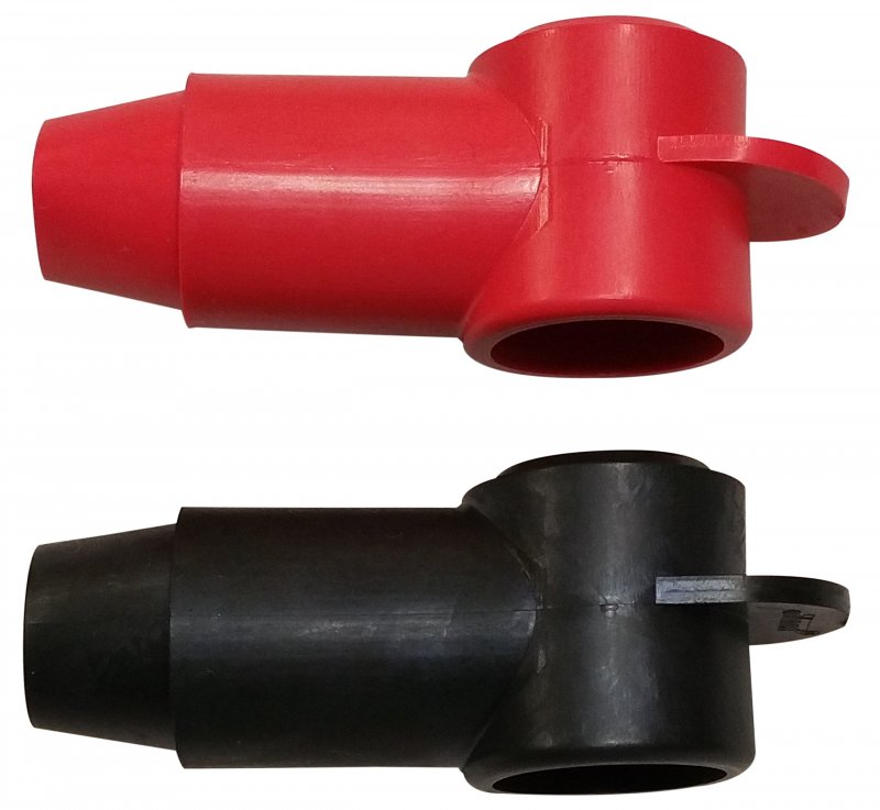Red Black 3 8 Stud Terminal Cover Electrical Battery Connection Insulator 2 Pack