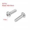 Uxcell M5x16mm Machine Screws Pan Phillips Cross Head Screw 304 Stainless Steel Fasteners Bolts 50pcs