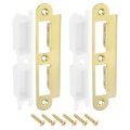 2 Sets Door Strike Plate 33mm X 145mm Stainless Steel Latch Deadbolt Replacement Lock For Frame Jamb Reinforcement Gold 