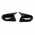 For Mustang Carbon Fiber Mirror Cover Car Exterior 2pcs Door Cap Left Right Horn Style Replacementd For 2015a 2022 Glossy Black