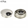 Uxcell Cable Hole Cover 2-3 8 Zinc Alloy Desk Wire Cord Grommets For Office Pc Organizer 4pcs Drawing Silver