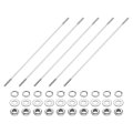 5pcs Double Ended Stud Screws M3x160mm 304 Stainless Steel Dual Threaded Rod Bolts With Nuts And Flat Lock Washers End Screw 