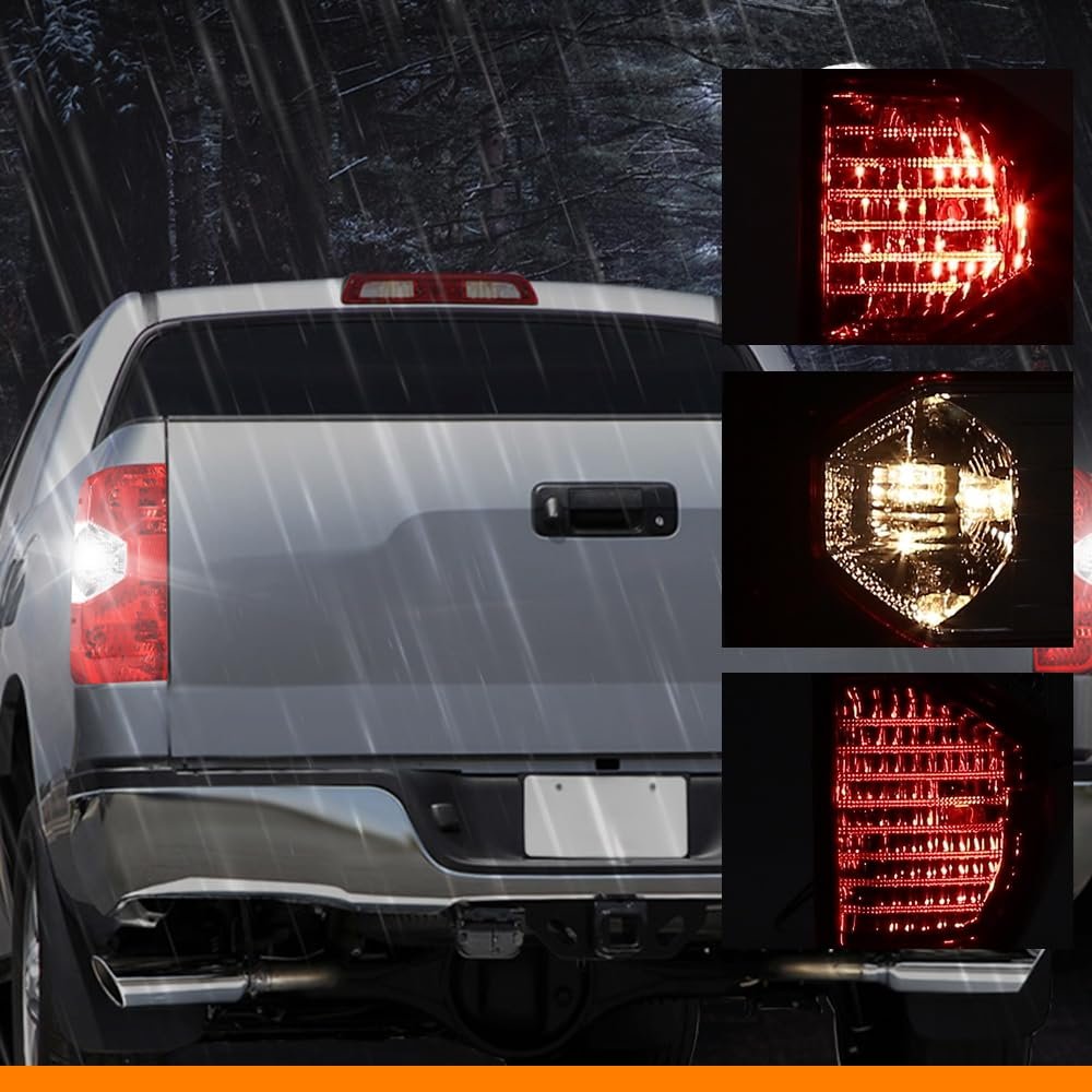 Tail Lights Assembly For Toyota Tundra 2014 2015 2016 2017 2018 2019 2020 2021 Left Right Brake Lamps Red Lens Chrome Housing