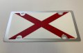 Eurosport Daytona- For Alabama State Flag Red And Opaque -carbon Steel License Plate 