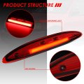 Auto Dynasty High Mount 3d Led Bar 3rd Third Tail Brake Light Rear Stop Lamp For Ford Expedition 97-02 Chrome Housing Red Lens