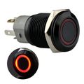 Momentary Push Button Switch U16f1 1no1nc Black Metal Shell With Red Led Ring For 16mm 5 8 In Mounting Hole Ip67 Waterproof 5a 