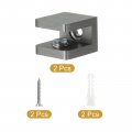 Uxcell Glass Shelf Clamp 2pcs Brass For 5-8mm Thick Adjustable Bracket Support Holder Black