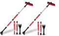 Zone Tech Extendable Snow Brush And Ice Scraper For Car 62 2-1 Adjustable Length Rotating Head Red Foam Grip Perfect 
