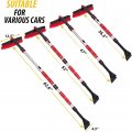Zone Tech Extendable Snow Brush And Ice Scraper For Car 62 2-1 Adjustable Length Rotating Head Red Foam Grip Perfect