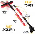 Zone Tech Extendable Snow Brush And Ice Scraper For Car 62 2-1 Adjustable Length Rotating Head Red Foam Grip Perfect