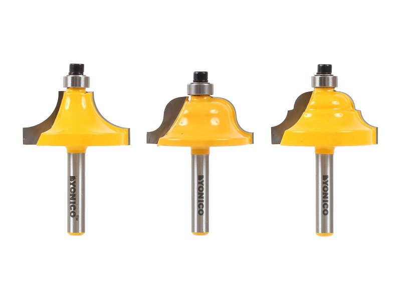 Yonico Router Bits Set Edge Forming 3 Bit 9 16-inch 1 4-inch Shank 13322q