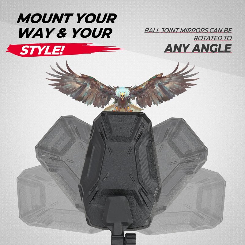 Utv Side Mirrors Rearview For Pro-fit Polaris Ranger General Can-am Defender Maverick Trail 3-axis Rotation Breakaway Rear View