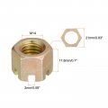 Uxcell 2pcs M14x2mm Hexagon Slotted Nut Grade 10 Carbon Steel Hex Castle Nuts Color Zinc