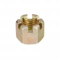 Uxcell 2pcs M14x2mm Hexagon Slotted Nut Grade 10 Carbon Steel Hex Castle Nuts Color Zinc